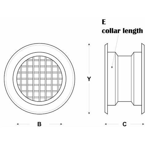 Mini Circle Collar Lüftungsgitter Tür Lüftungsabdeckung Weiß Farbe 4St