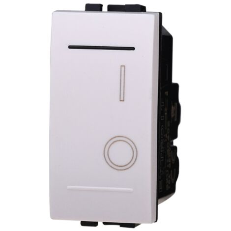 Interruttore bipolare 2P bianco 0-1 compatibile bticino Living ETTROIT LB0402 (1/2)