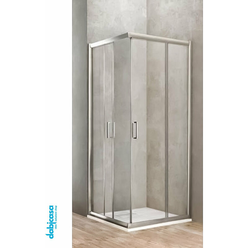 BOX DOCCIA VENERE ANGOLARE 80X80 H 190 CM CRISTALLO TRASPARENTE 6 MM