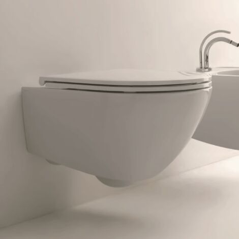 Wc Sospeso Senza Brida Kerasan "Aquatech" Bianco Lucido (1/3)