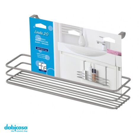 iDesign Neo Portaoggetti Doccia, mensola Bagno in Metallo con 3 Ripiani,  Ideale per riporre Shampoo e bagnoschiuma, Argento, 16,0 cm x 24,9 cm x  66,3