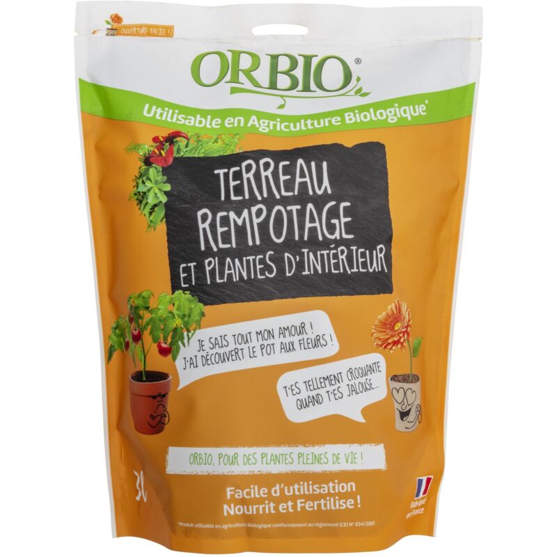 Terreau rempotage pour les plantes d'intérieur seau de 5 L