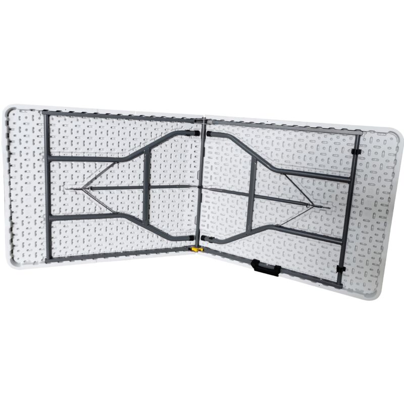 Table Pliante Rectangulaire WERKA PRO 180x74cm - Grise - Supporte 150kg - Polyéthylène