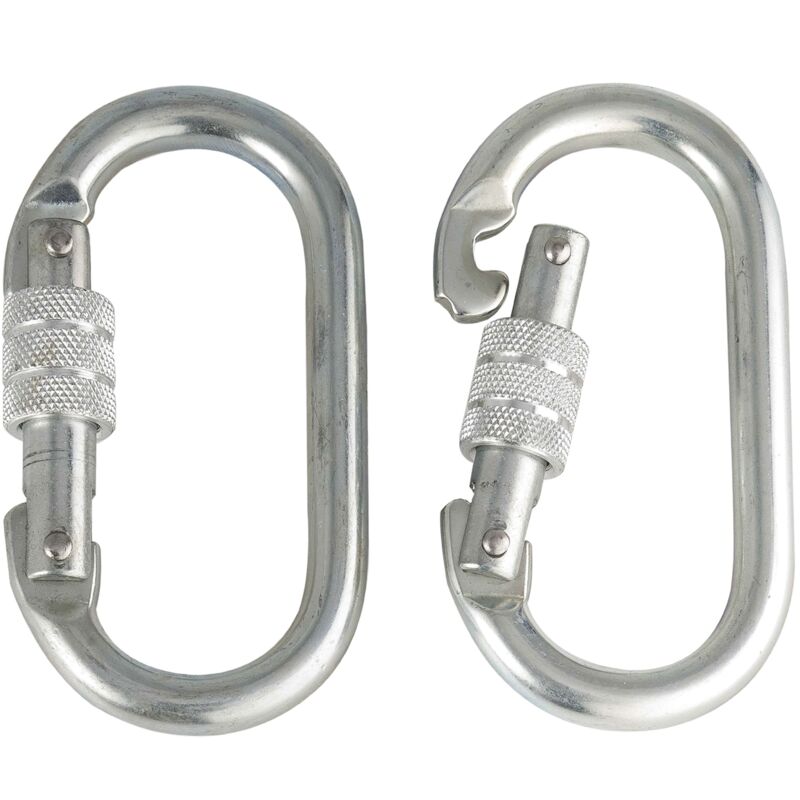 Mousquetons Double Acier Inoxydable - Lot De 2 - Pour Laisse Chien, Camping - Charge 50kg