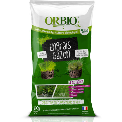 Engrais Gazon 4 Actions Fertiligène - 2,45 Kg - Azote Organique, Effet 3 Mois - Pour Pelouse Dense