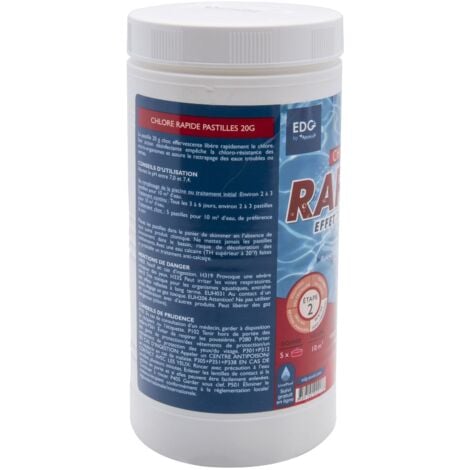 Chlore Rapide, Chlore Choc 1kg pastilles Edg by Aqualux