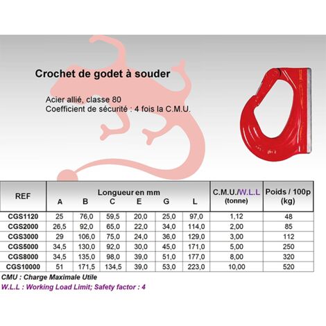 CROCHET GODET A SOUDER 2T IDMAT - CGS2000