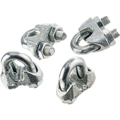 Serre câble étrier 4mm acier zingué 4pcs