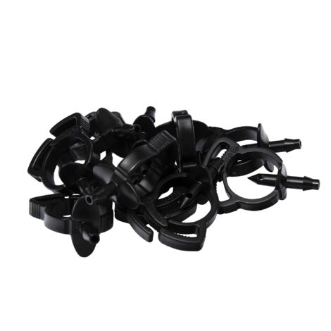Raccords Conduite Secondaire Jardibric Arrosage Localisé Gouttte à Goutte 10 Jonctions Cannelées Ø 6 mm autoperçantes avec collier de serrage Ø 16 mm