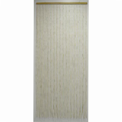 Rideau de porte en perles de bois 90x195cm – Protection contre les insectes – Installation facile avec crochets – Décoration intérieure et extérieure – Confortex