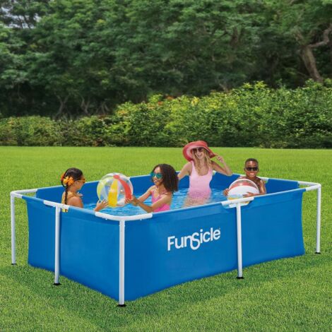 Funsicle – Piscine tubulaire rectangulaire 2,13m x 1,52m x 0,61m – Liner Toughmesh™ 3 couches – Capacité 4 personnes – Installation rapide 15-45 min (1/5)