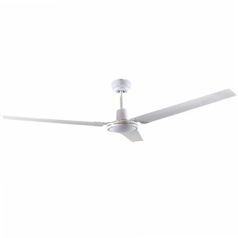 GSC – Ventilateur de plafond blanc 132 cm – 5 vitesses avec commande murale – Moteur AC – Flux d'air 160 m³/min pour 20 à 32 m² (1/3)