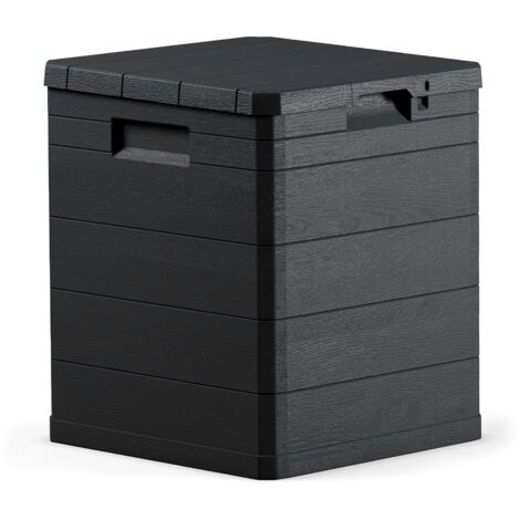 Coffre de jardin 90L en polypropylène recyclé – Résistant aux intempéries et UV – Dimensions 42,5x44x50 cm – Couleur anthracite – Toomax - CM 90 L EN