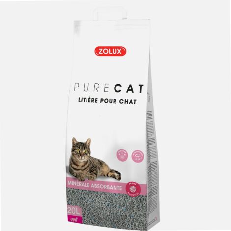 Zolux – Litière minérale absorbante parfumée 20L – 13kg – Absorption 85% – Argile naturelle pour contrôle des odeurs – Texture douce pour chats