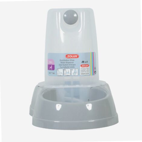 Distributeur d'eau 1.5 litres, gris en plastique, pour chien ou chat - Stefanplast (1/5)