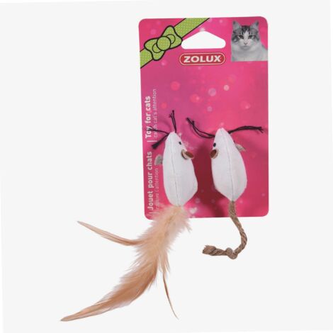 Jouet pour chat, Lot de 2 souris en canvas - ZOLUX (1/2)