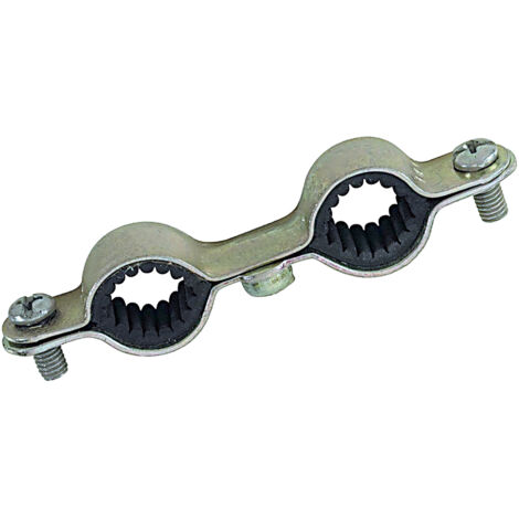 Collier Double Isophonique Pour Tube Cuivre 22mm - Fixation Murale, Anti-bruit, Caoutchouc | Lot De 5, Acier