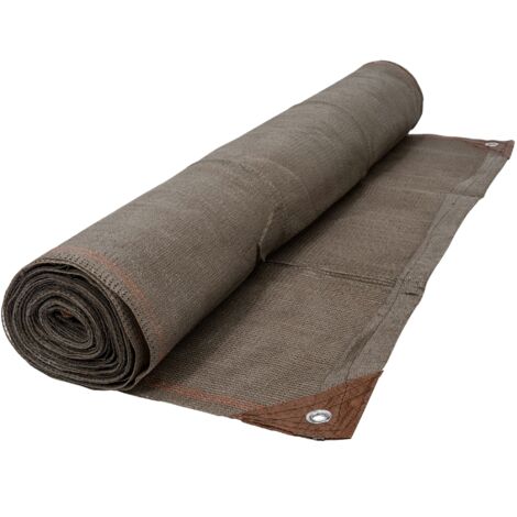 Werka Pro – Brise vue taupe 220g/m² – Opacité 90 % – Dimensions 1,80 x 10 m – Œillets en aluminium – Tissage renforcé