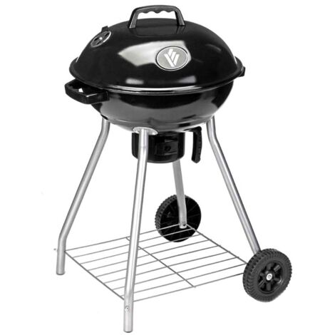 Barbecue portable à charbon inox 46 cm – Couvercle pour maintien de température – Roulettes pour mobilité – Dimensions 78x62x46 cm – Vaggan (1/3)