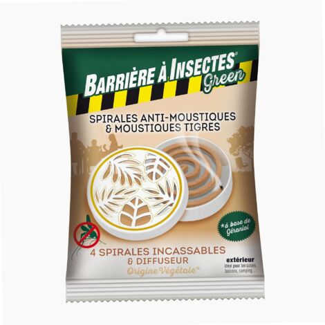 Spirales anti-moustiques a base de géraniol - BARRIERE A INSECTES - Diffuseur boitier + 4 spirales (1/2)