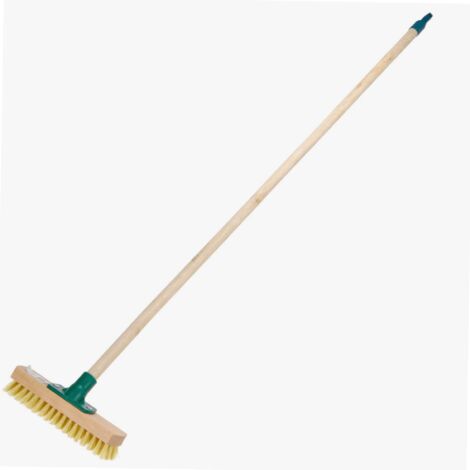 Brosse classique 24cm avec bâton en bois – Pour nettoyage intérieur et extérieur – Conception robuste pour surfaces variées – Ultra Clean