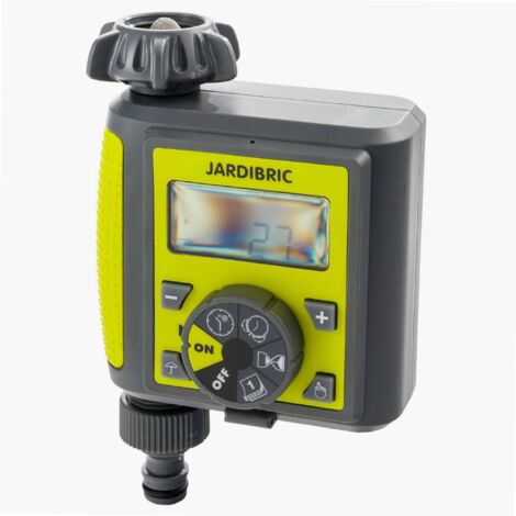 Jardibric – Programmateur arrosage digital 1 voie – Alimentation par piles – Pression 1 à 8 bars – Branchement robinet femelle 20 x 27