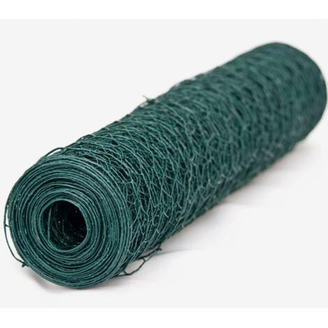 Grillage rigide vert 1m x 10m – Mailles hexagonales 13mm – Acier plastifié pour délimitation et protection espaces extérieurs – Windhager