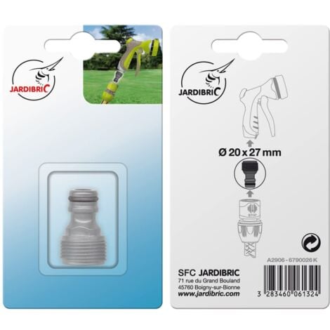 Adaptateur mâle 20x27 pour raccord automatique Jardibric