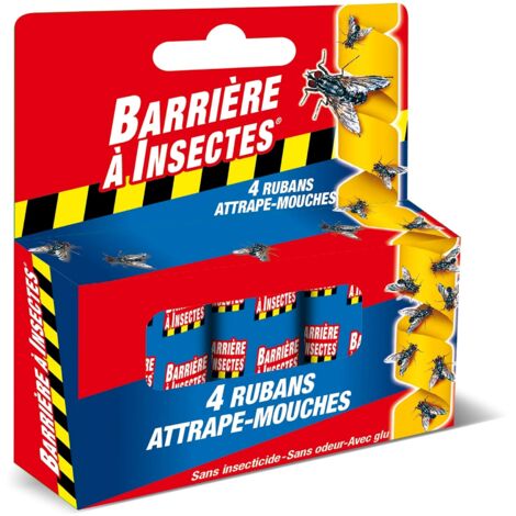 Ruban Attrape-Mouches 4 rouleaux sans insecticide Barrière à Insectes (1/2)