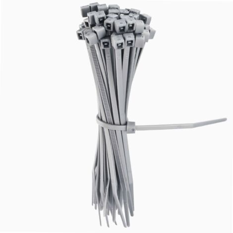 Lot de 50 liens gris en plastique 10 cm – Résistant aux UV – Fixation rapide pour clôtures et grillages – Compatible avec TENAX