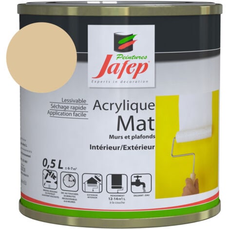 Peinture acrylique Ivoire mat Jafep 0,5 L