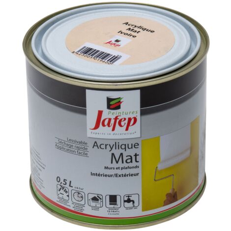 Peinture acrylique Ivoire mat Jafep 0,5 L
