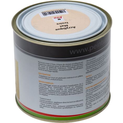 Peinture acrylique Ivoire mat Jafep 0,5 L