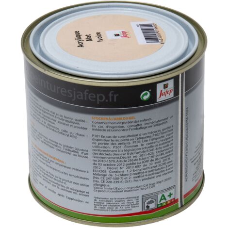 Peinture acrylique Ivoire mat Jafep 0,5 L