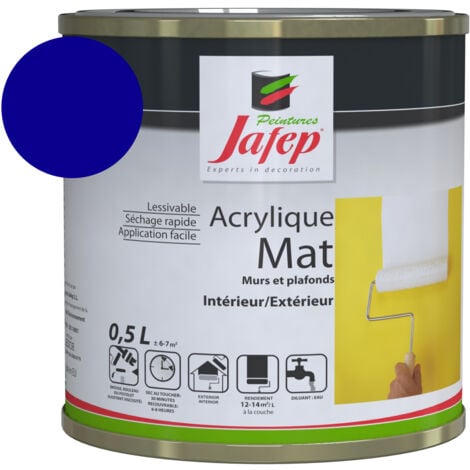 Peinture acrylique mate Bleu foncé Jafep  0,5l