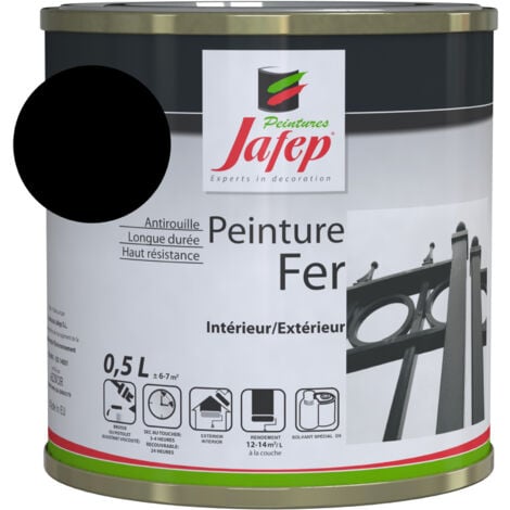 Peinture extérieure et intérieure fer noir mat Tollens 0,5L