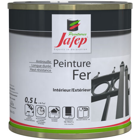 Peinture fer antirouille noir 0,5l