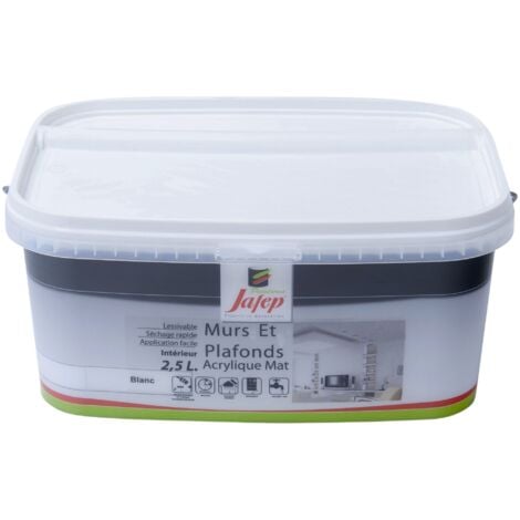 Peinture mur et plafond acrylique mat blanc  2,5L  Jafep