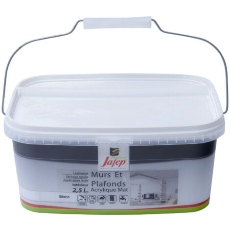 Peinture mur et plafond acrylique mat blanc  2,5L  Jafep