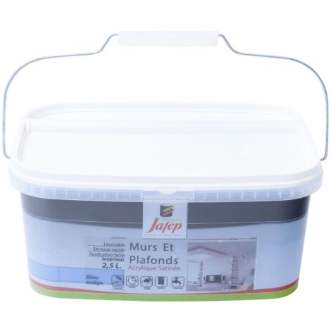 Peinture mur et plafond satinée bleu indigo  2,5L  Jafep