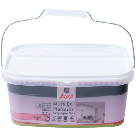 Peinture mur et plafond acrylique mate rouge vif  2,5L  Jafep