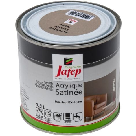Peinture acrylique satinée taupe Jafep  0,5l  0,5 L 0,5 L