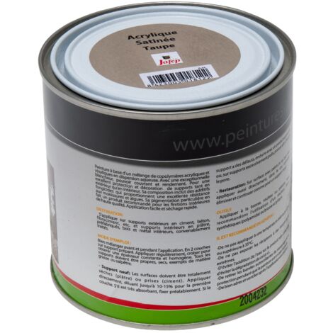 Peinture acrylique satinée taupe Jafep  0,5l  0,5 L 0,5 L