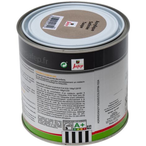 Peinture acrylique satinée taupe Jafep  0,5l  0,5 L 0,5 L