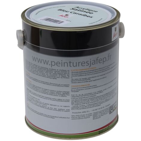 Peinture acrylique satinée bleu caraïbes Jafep 2,5 L