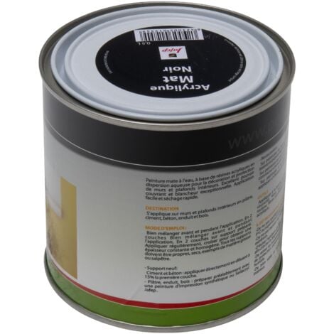 Peinture acrylique mat noir Jafep 0,5 L
