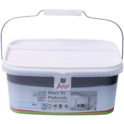 Peinture mur et plafond satinée bleu  2,5L  Jafep