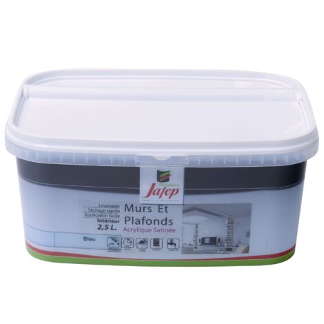 Peinture mur et plafond satinée bleu  2,5L  Jafep