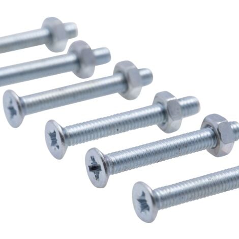 Vis à métaux zinguée tête fraisée PZ cruciforme Viswood Ø 6x30 mm (lot de 10 vis+écrou)