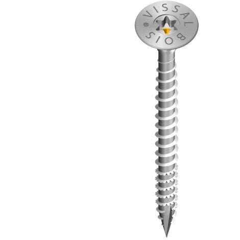 Vis spéciale bois VissalBois zinguée tête fraisée TX 4,0 x 60 mm (boite de 200 vis TX20)